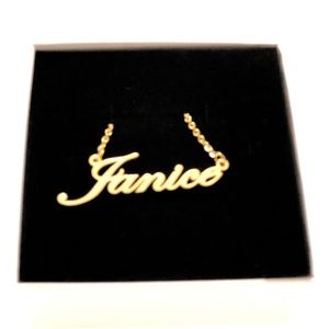 14K Gold Plated Name Necklace - Janice